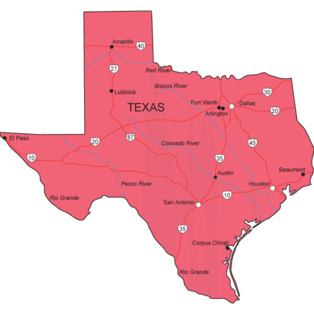 PRECISIONPOINT ROOFING - Texas Map